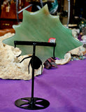 Green Aventurine Crystal Web on Black Metal Spider Display Stand 🕷️🕸️💚