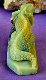 Caribbean Calcite Crystal Hand Carved Basilisks Lizard