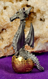 Vintage Antique Pewter Dragon Hatching From Gold Egg Figurine 🐉🐲🪽🐣🥚⚜️