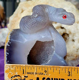 XL Blue Agate Druzy Crystal Snake on Rock Carving ✨🤩🤯🐍💎💥