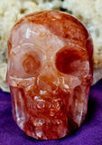 LG. Red Fire Hematoid Quartz Crystal Skull Carving ✨💀☠️❤️🤩🤯