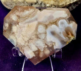 Flower Agate Faceted Crystal Heart ❤️🌸🌷🩷