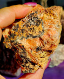 Raw Peach Barite w/Galena Crystal Specimen ✨💥🍑🩶