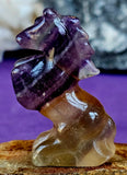 Banded Rainbow Fluorite Crystal Horse Carving 💜💛💚🐴🐎🌈