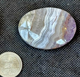 Banded Agate & Amethyst Crystal Palmstone 💜✨🤍💎