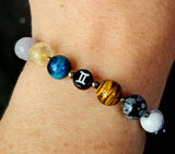 Handmade 'Gemini' Zodiac Themed Crystal Intention Bracelet ♊👬📿