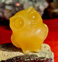 Creamscicle Calcite Crystal Owl Figurine 🍊🦉🍦