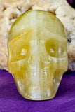 LG. Yellow Banded Fluorite Crystal Skull ☠️💀🟡💛
