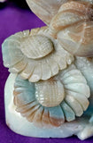 LG. Caribbean Calcite Crystal Crab w/Coral and Flowers Statue 🐚🌊🌸🪸🦀