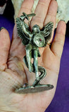 Vintage Pewter Winged Valkyrie Figurine w/Crystals
