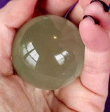 SM. White Cat Eye Crystal Sphere 👁️✨😻🔮🐈🤍