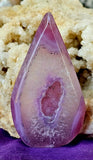 Dyed Pink Agate Crystal Tear Shaped Freeform ✨🩷