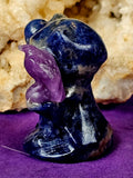 Sodalite Kitty Grim Reaper w/Lepidolite Crystal Raven Figurine 😍🐦‍⬛✨🥹🐈💀