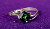 925 Sterling Silver Green Emerald Square Stone Ring 💍💎✨💚