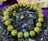 Olive Jade Crystal Stretch Bracelet 📿 ✨ 💚🫒