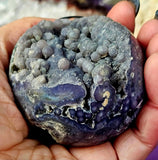 Partially Polished Raw Grape Agate Crystal Sphere 💜🔮🍇💚💙💙