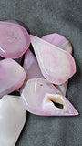Dyed Pink Agate Crystal Tear Shaped Freeform ✨🩷