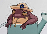 LG. Brown Country Frog in Watering Can Sticker 🌿🐸🌊
