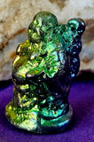 SM. Rainbow Titanium Bismuth Crystal Happy Buddha Figurine ✨💜🙏🕉️🧘🧘‍♀️