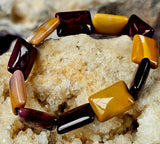 Rectangular Shaped Mookaite Jasper Crystal Stretch Bracelet 📿✨❤️🧡💛💜