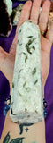 LG. Snow Quartz w/Green Mica Inclusions Crystal Tower 💚✨🍏❄️🌨️🤍