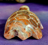 Hand Carved Mexican Lace Agate Crystal Turtle Figurine