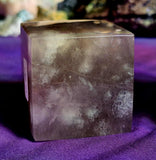 LG.. Banded Rainbow Fluorite Crystal Floating Cube 💜✨🌈🤍