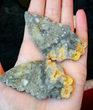 Crazy Lace Agate Crystal Butterfly on Black Metal Display Stand ✨🖤🦋💛