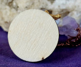 Happy Kitty Holding Scroll w/Wire Wrapped Amethyst Crystal Tree 💜🌳📜😸🪙🧧🐈