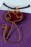 Handmade Copper Wire Wrapped Red Agate Crystal Cat Silhouette Necklace ✨❤️📿🐈🐾😻