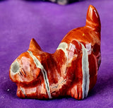 MD. Red Jasper Crystal Carved Kitty Cat Figurine ♥️✨♥️🐈😻🐾