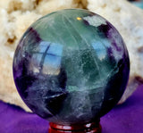 Snowflake Fluorite Crystal Sphere #2 💚❄️🔮💜🌨️
