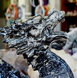 MASSIVE Picasso Jasper Crystal Eastern Asian Themed Dragon Statue ✨🤩🤯🖤🤍🩶🐲🐉