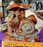 XXL Money Agate Crystal Snail & Mushroom Statue 🤍🍄🐌🍄💵💰♥️