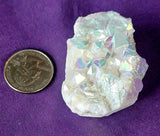 Raw Aura Coated Snow Quartz Crystal Cluster 💎✨❄️🌨️🌈