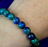 Azurite, Chrysocolla, & Malachite Crystal Stretch Bracelet ✨📿💚💙🩵✨