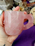 Solid Rose Quartz Crystal Coffee Mug or Tea Cup with Saucer 🩷🍶🍵☕🌹🤩