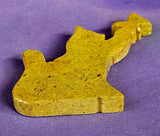 Yellow Jasper Crystal Cat w/Butterfly Stone Carving