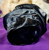 LG. Black Agate Crystal Pirate Skull Carving ⚓🏴‍☠️🤯✨☠️🦜🖤