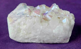 Raw Aura Coated Snow Quartz Crystal Cluster 💎✨❄️🌨️🌈