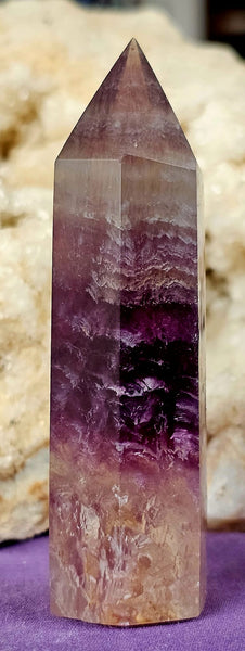 Banded Silky Fluorite Crystal Tower 💜☪️✨🌌