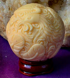 LG. Tagua Nut Phoenix Carving/Sphere ✨🐦‍🔥🥜🔮🔥