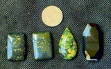Set of 4 Assorted Crystal Cabochons 💚✨🍏📿