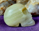 Banded Calcite Crystal Mini Skull 🍂🤎💀💚✨