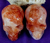 LG. Red Fire Hematoid Quartz Crystal Skull Carving ✨💀☠️❤️🤩🤯