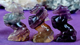 Banded Rainbow Fluorite Crystal Horse Carving 💜💛💚🐴🐎🌈