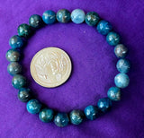 Blue Apatite Crystal Stretch Bracelet 📿✨ 💙🔵