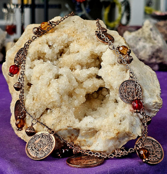 Long Native American Coin Themed Necklace 📿✨❤️⚜️