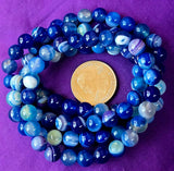 Blue Dyed Agate Crystal Stretch Bracelet 📿✨💙🔵