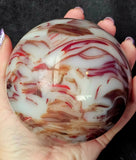 ✨RARE✨ XL Chicken Blood Agate Crystal Sphere ❤️🐔🐓🩸🤍🔮🤩